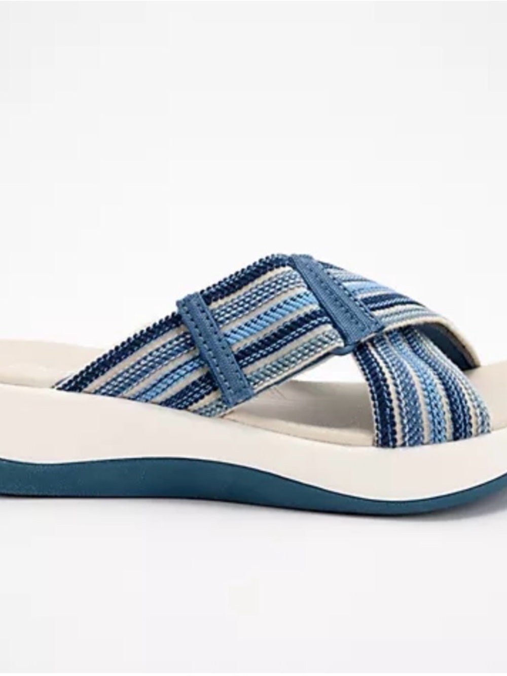 Clarks Women's Arla Wave Sandals in Blue Combi with cushioned footbed. NEW sz 8 - Picture 2 of 6